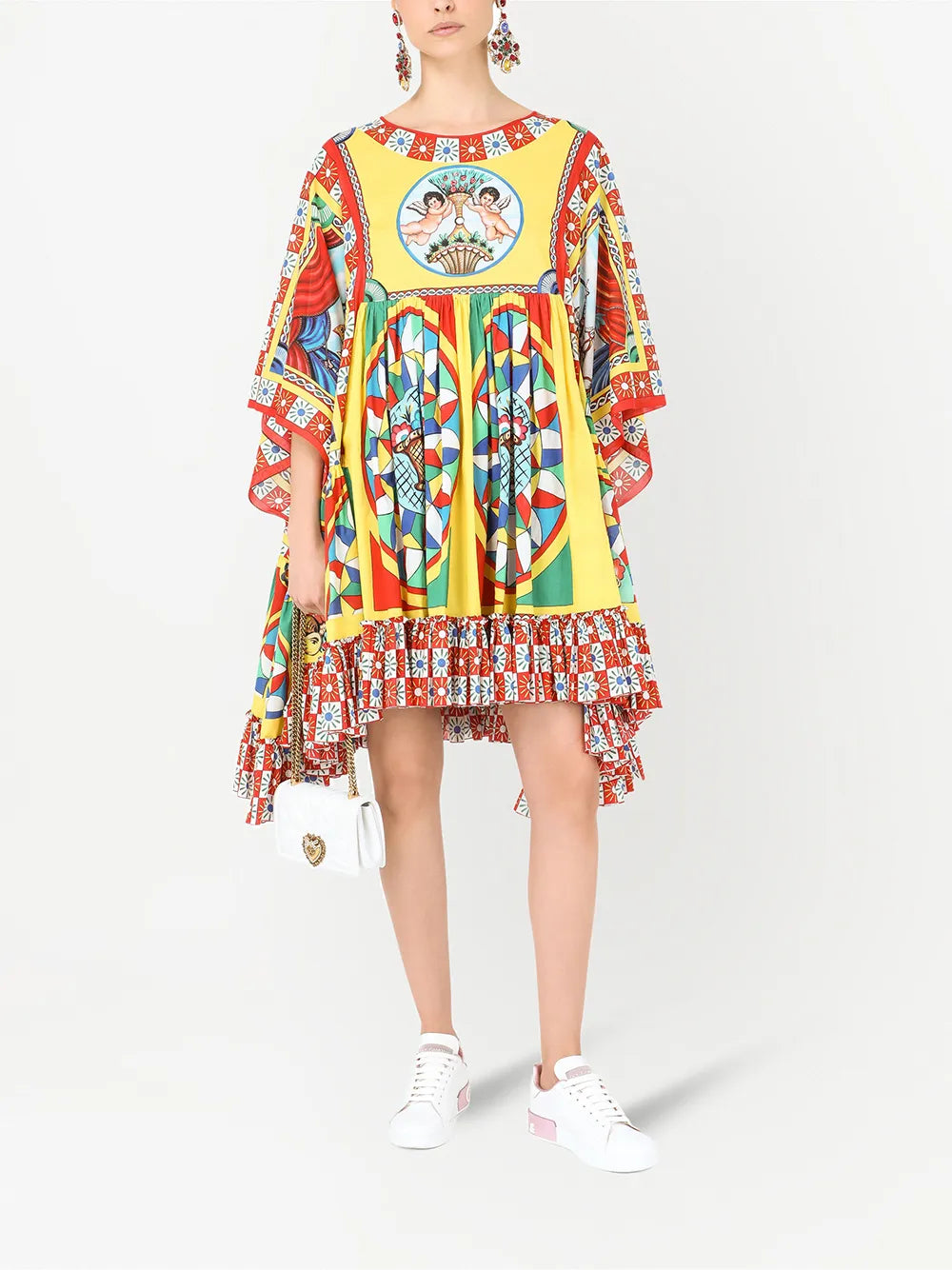 Carretto-Print Cotton Kaftan