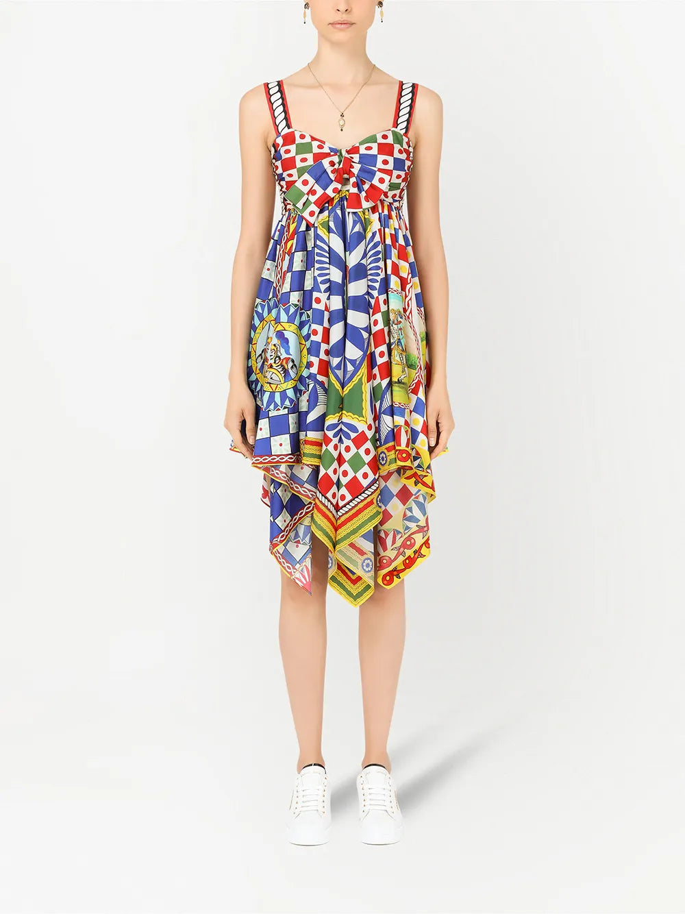 Carretto-Print Twill Minidress