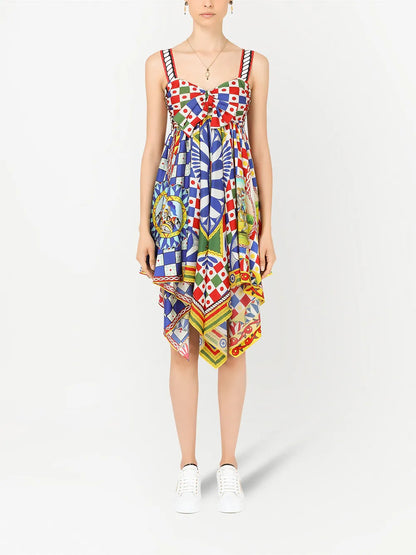 Carretto-Print Twill Minidress