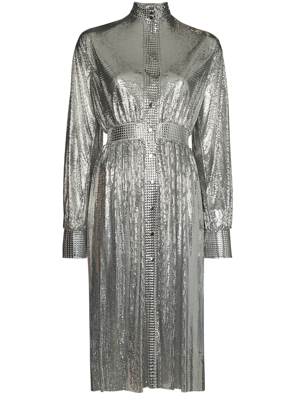 High Neck Sequin Mesh Dress