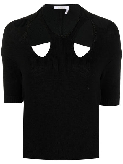Cut-Out Knitted Top