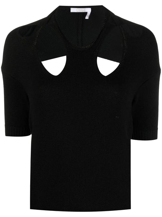 Cut-Out Knitted Top