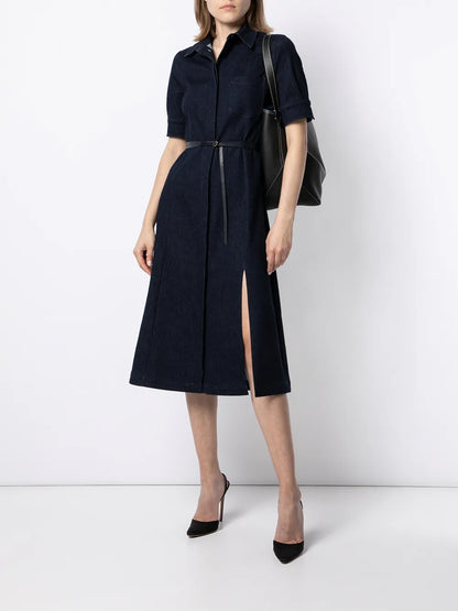 Kieran Belted Denim Shirtdress