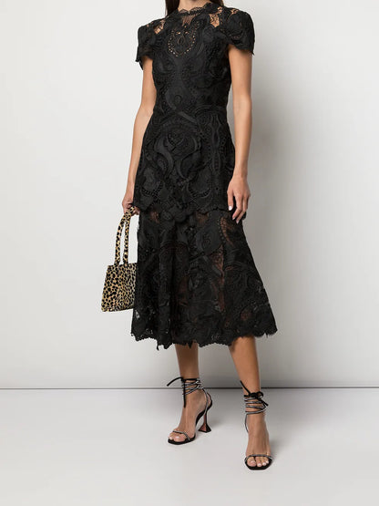 Cut Out-Detail Midi Dress