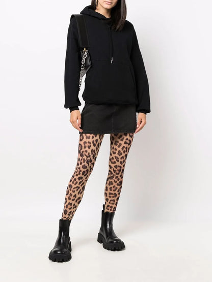 Leopard-Print Semi-Sheer Leggings