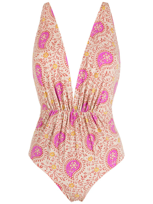 Clavert Plunging Neck Swimsuit