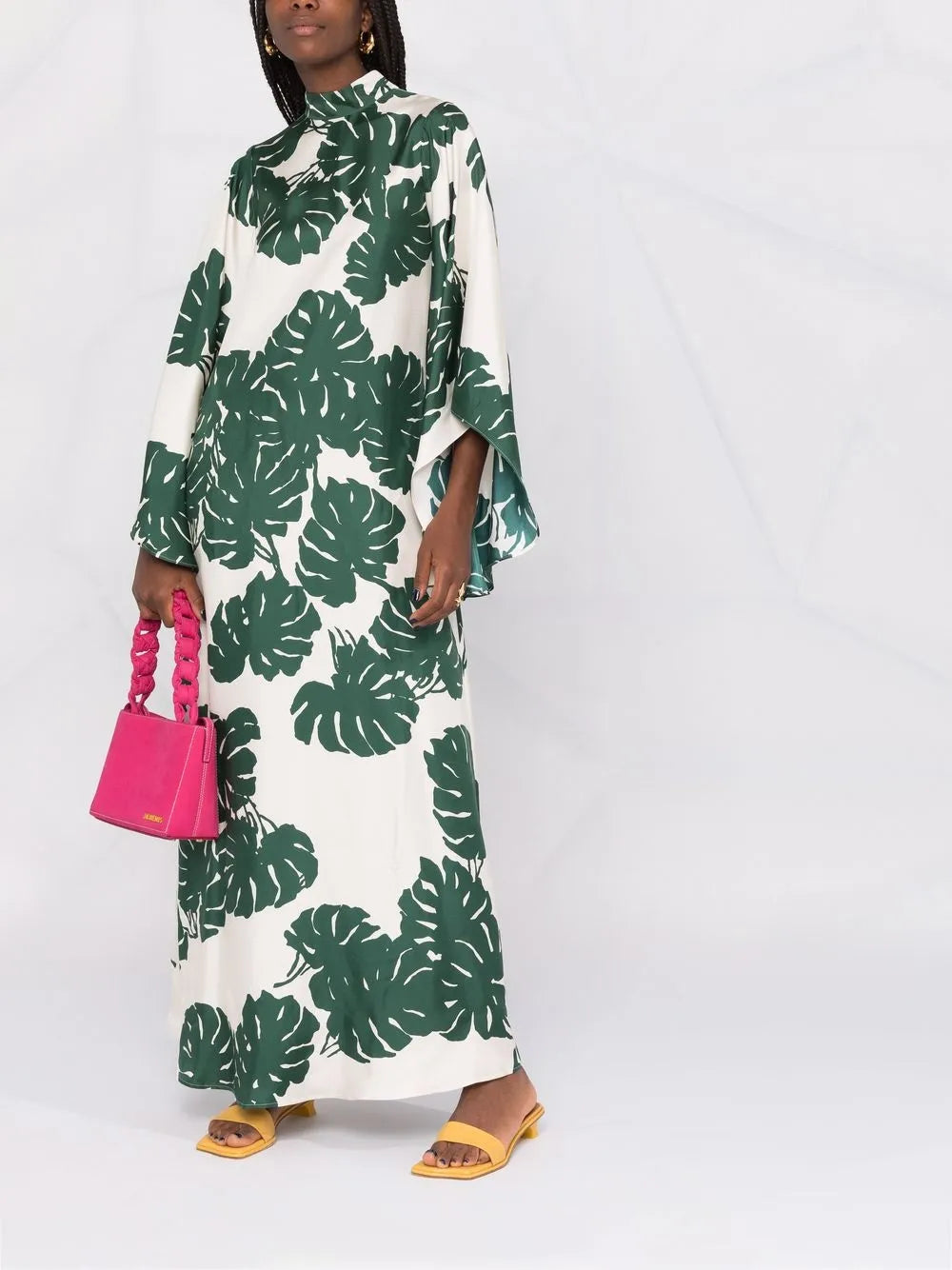 Magnifico Foliage-Print Silk Dress