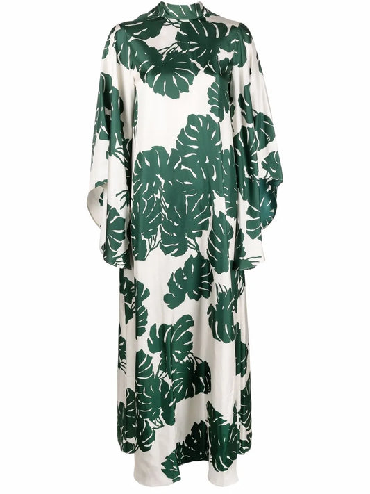 Magnifico Foliage-Print Silk Dress