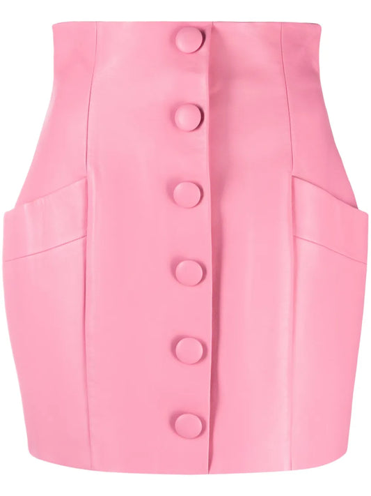 Button-Up High-Waisted Skirt