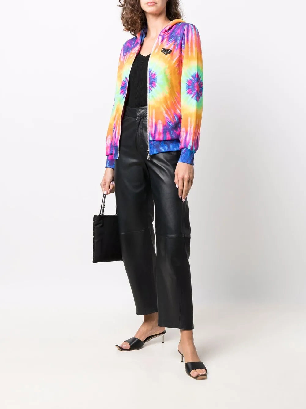 Logo-Print Tie-Dye Zipped Hoodie