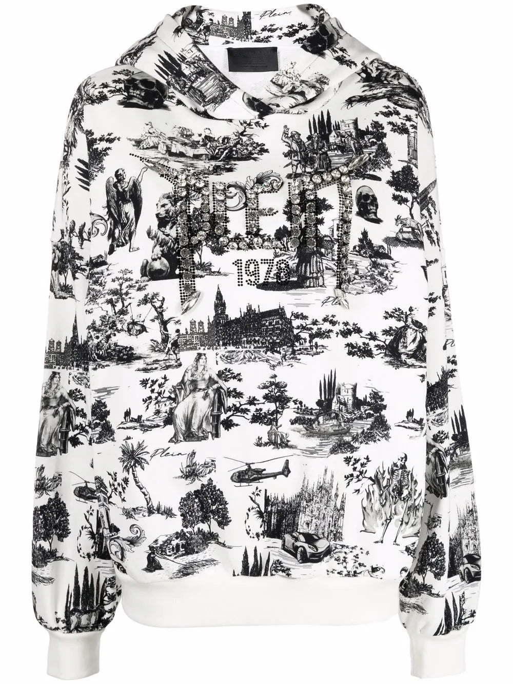Crystal-Embellished Cotton Hoodie