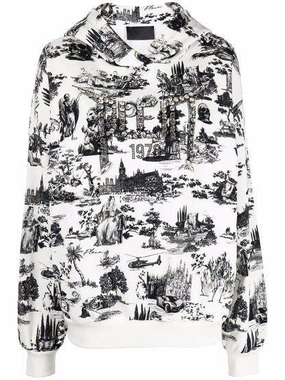 Crystal-Embellished Cotton Hoodie