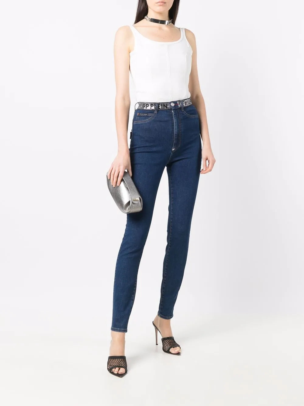 Logo-Embellished Skinny-Leg Jeans