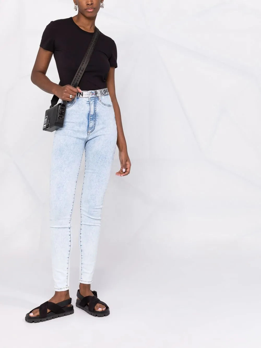 High-Waist Denim Jeggings