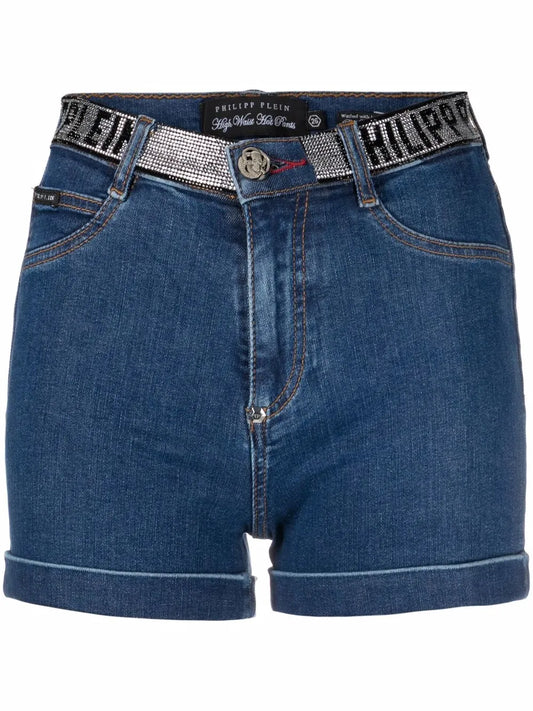 Logo-Embellished Denim Shorts
