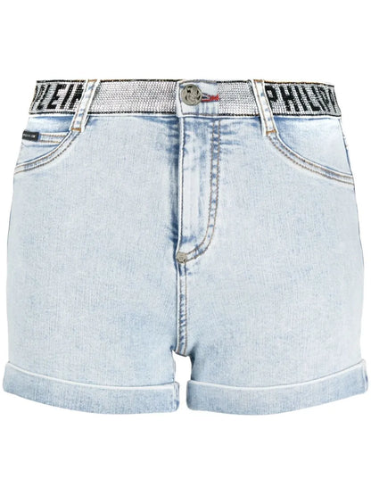Logo-Embellished Denim Shorts