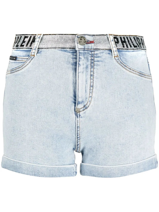 Logo-Embellished Denim Shorts