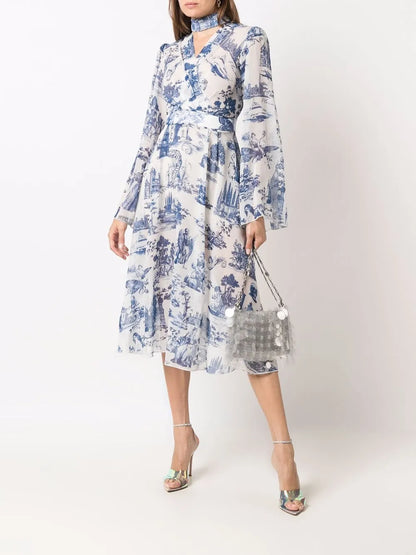 Georgette.Crystal Silk Dress