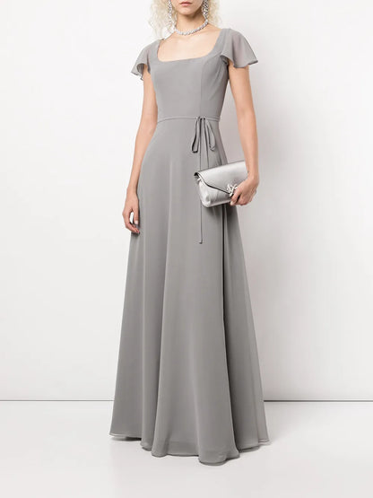 Flutter-Sleeve Bridesmaid Gown