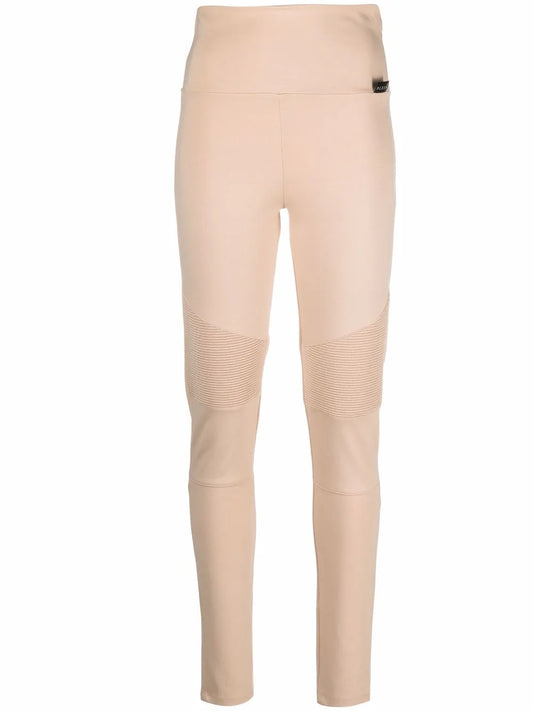 Ribbed-Panel Biker Leggings