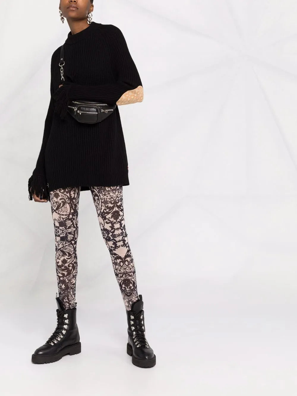 New Baroque Printed Tulle Leggings