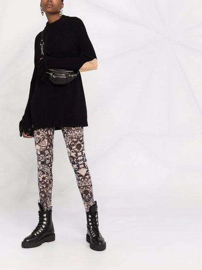 New Baroque Printed Tulle Leggings