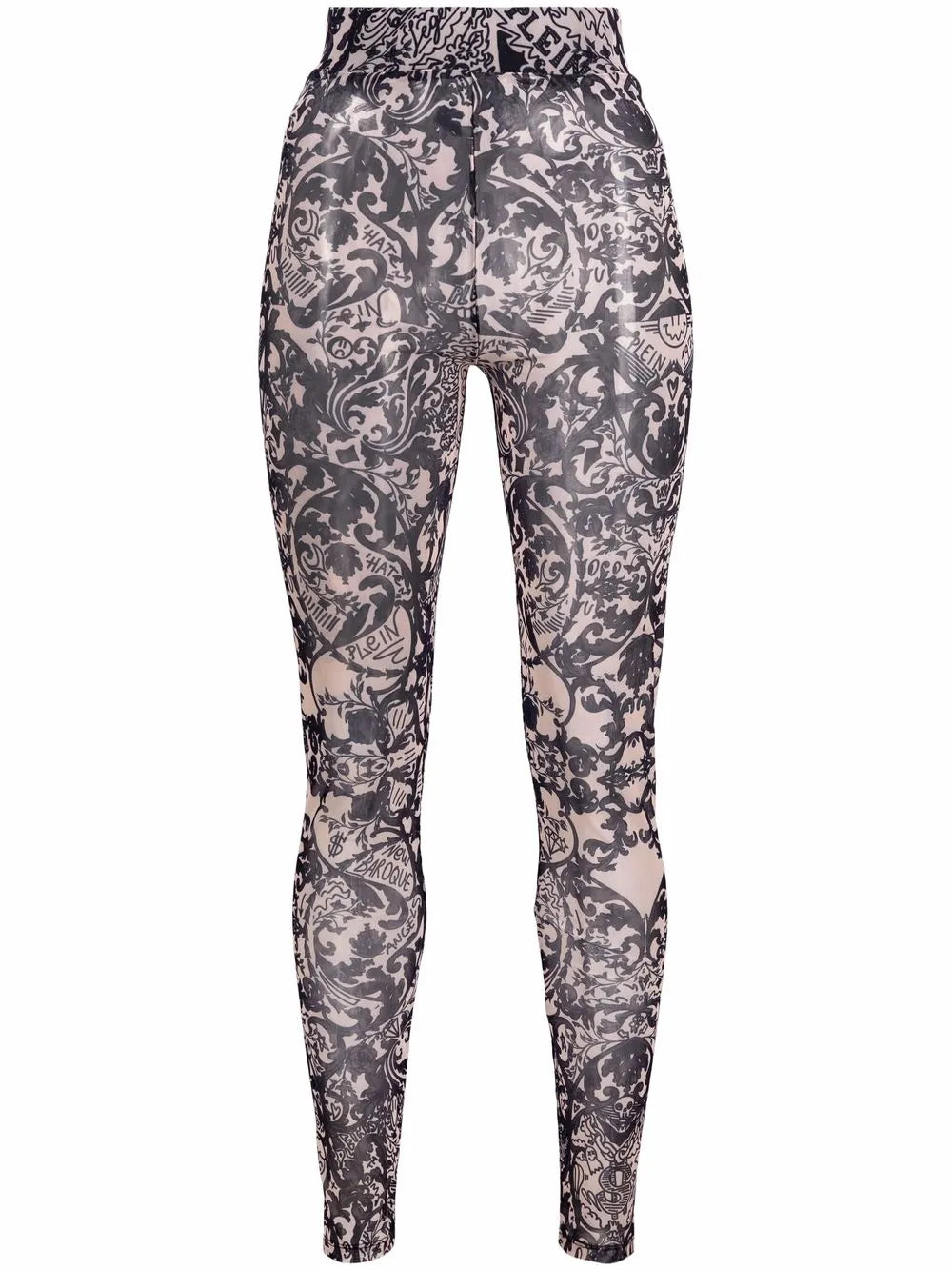 New Baroque Printed Tulle Leggings