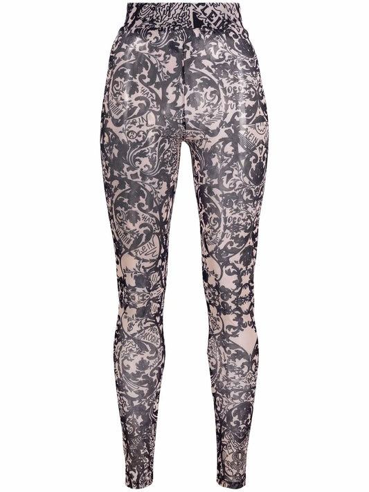 New Baroque Printed Tulle Leggings