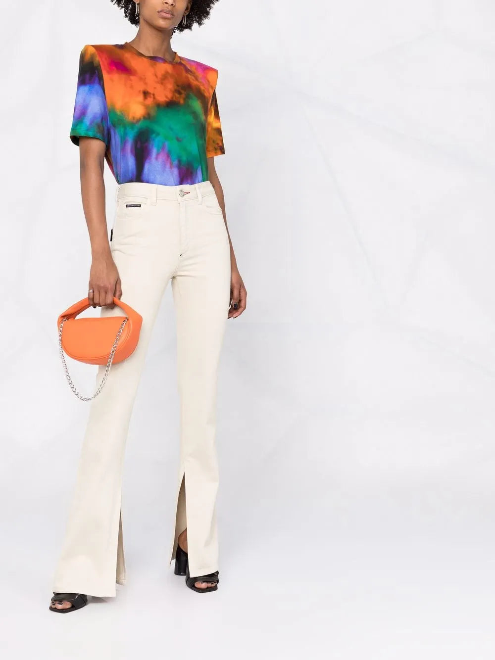High-Waisted Flared Jeans