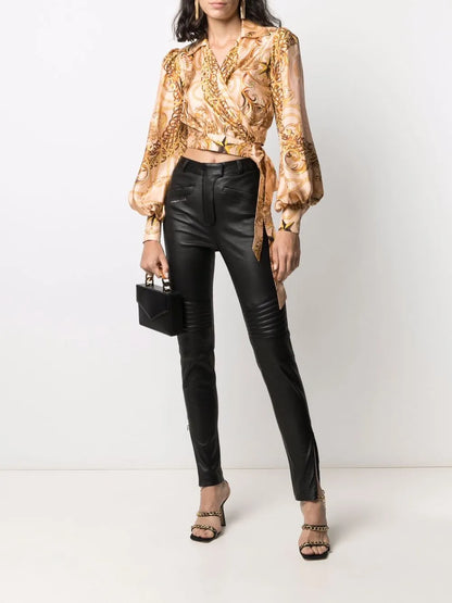 New-Baroque Wrap Silk Blouse