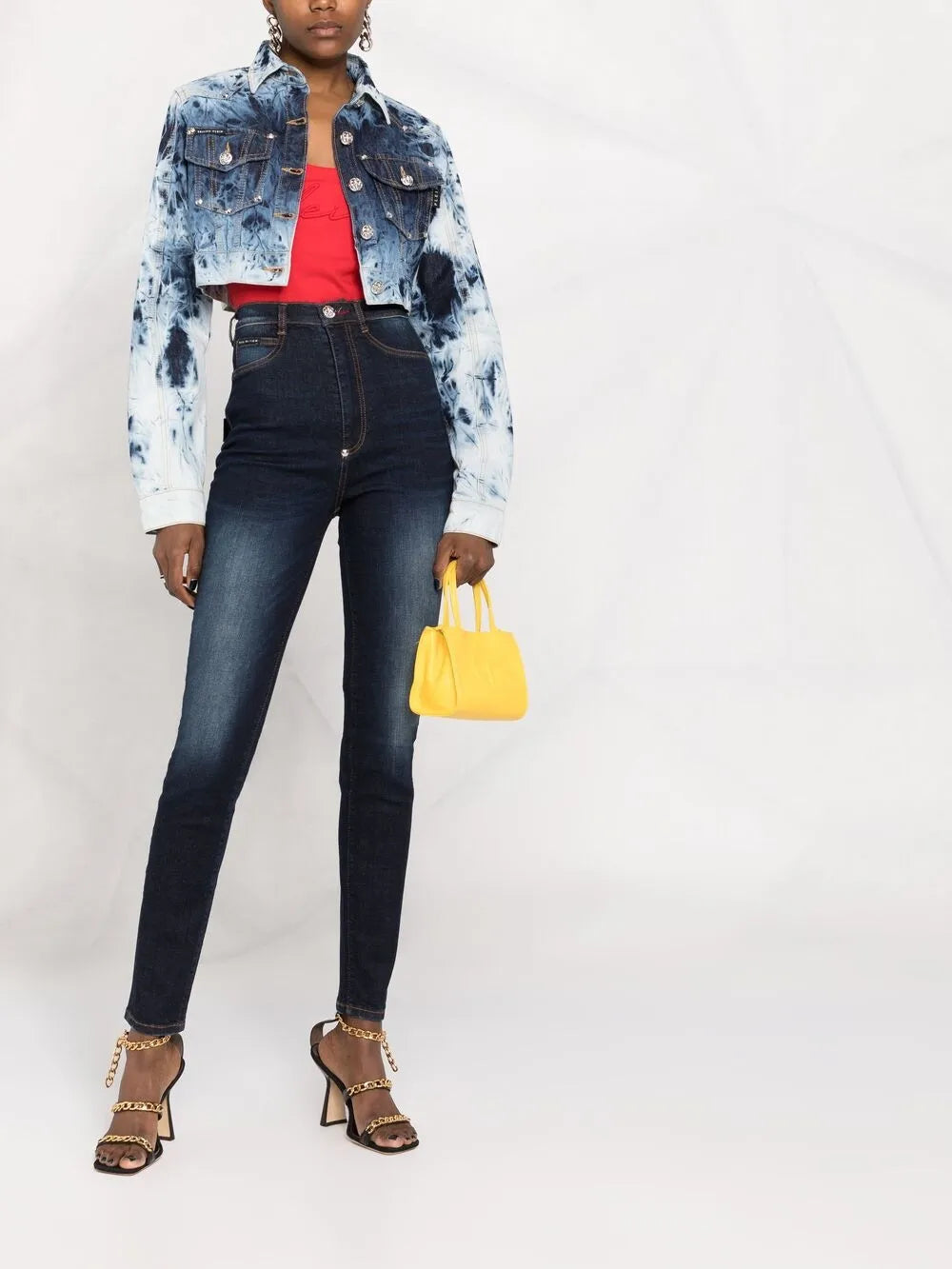 Stonewashed High-Waisted Jeggings