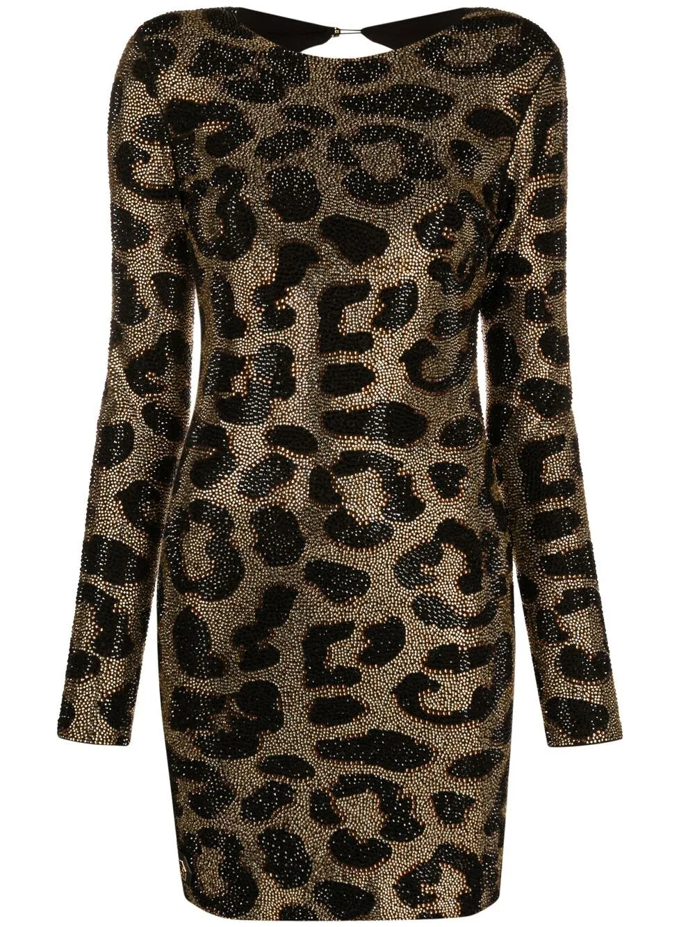 Leopard-Print Studded Dress