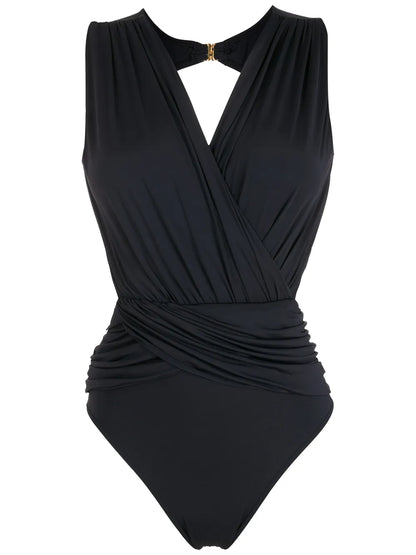 Panelled Wrap One-Piece Swimsuit