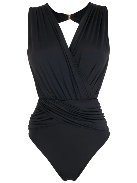 Panelled Wrap One-Piece Swimsuit