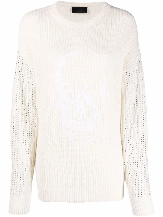 Crystal-Embellished Knitted Jumper