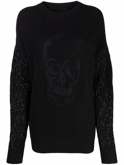Crystal-Embellished Knitted Jumper
