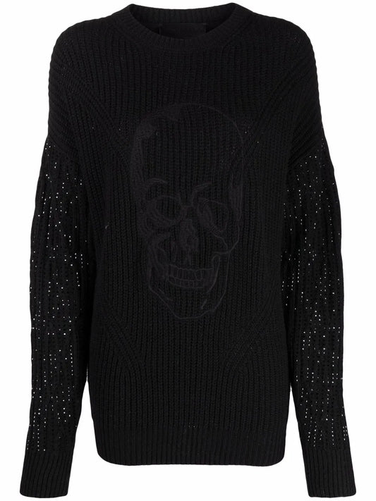 Crystal-Embellished Knitted Jumper