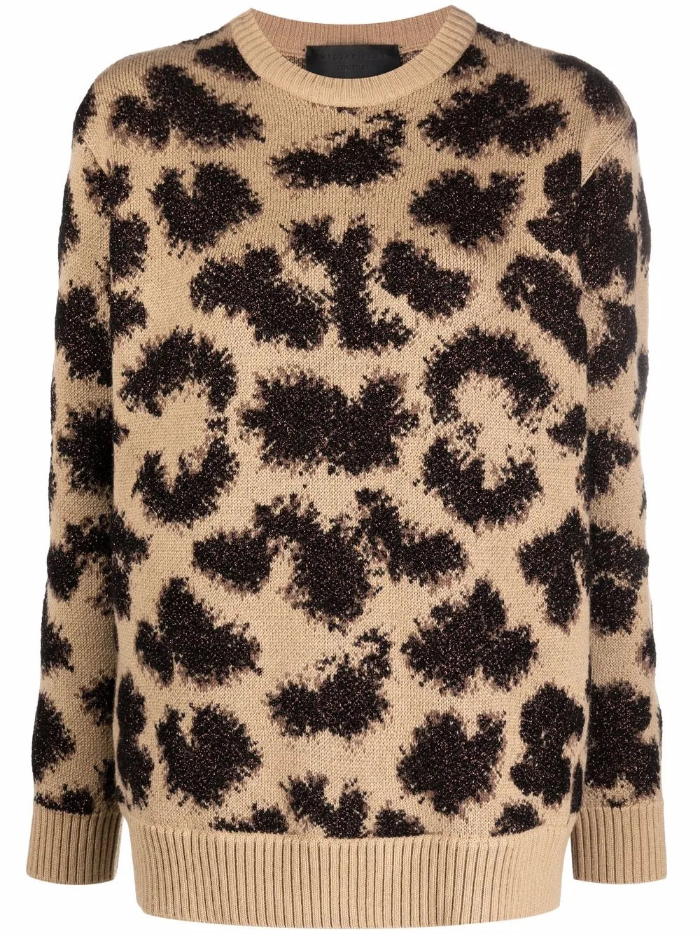 Long-Sleeved Lurex Leopard Jumper