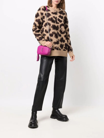 Long-Sleeved Lurex Leopard Jumper