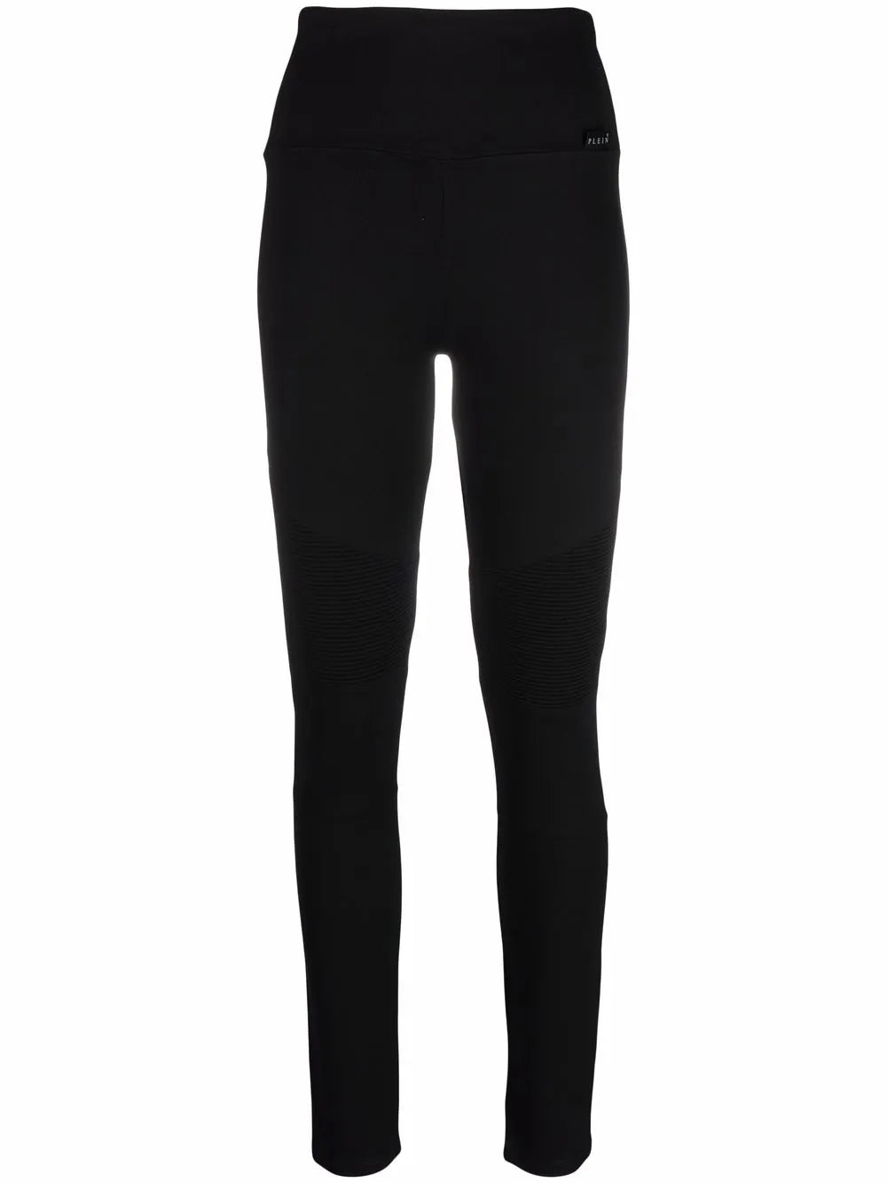 Ribbed-Panel Biker Leggings