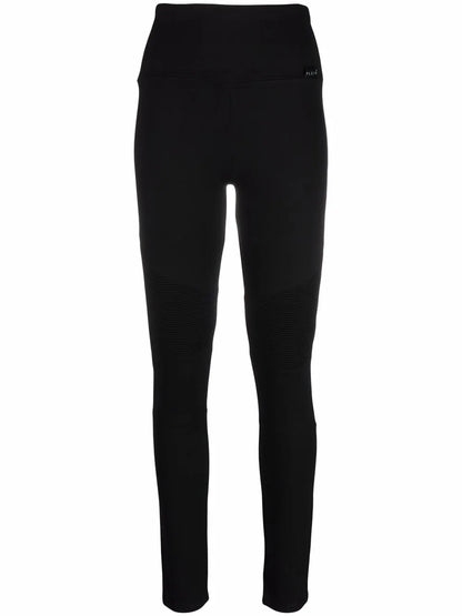 Ribbed-Panel Biker Leggings