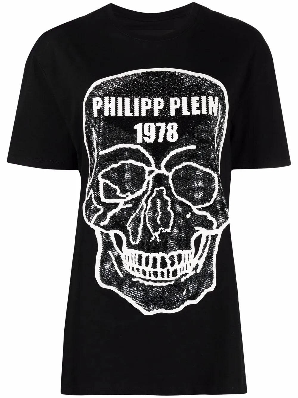 Skull-Embellished Round-Neck T-Shirt