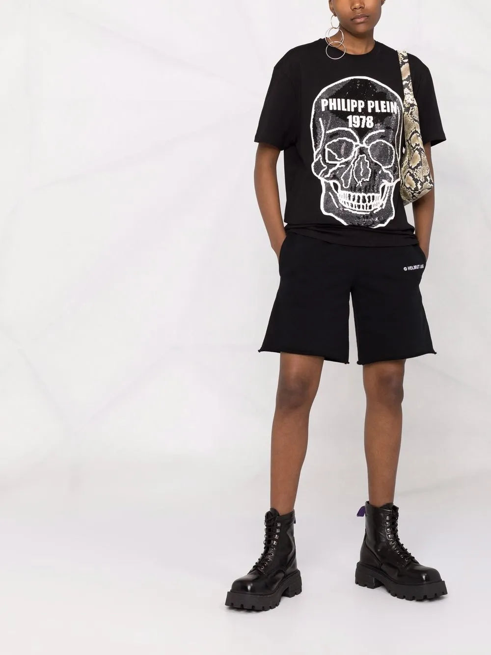 Skull-Embellished Round-Neck T-Shirt