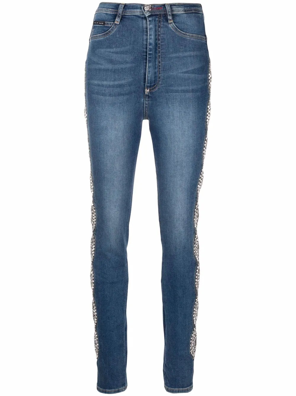Crystal-Cable High-Waist Jeggings