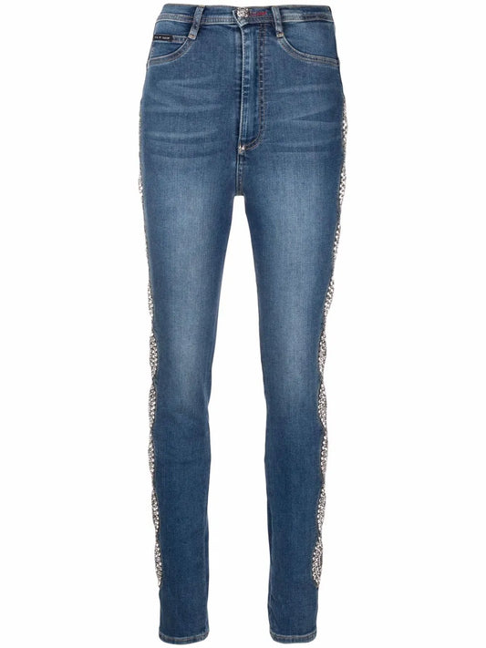 Crystal-Cable High-Waist Jeggings