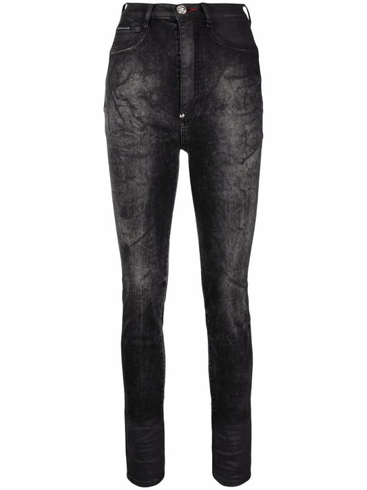 Stonewashed Super High-Waisted Jeggings