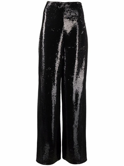 Embellished Wide-Leg Trousers