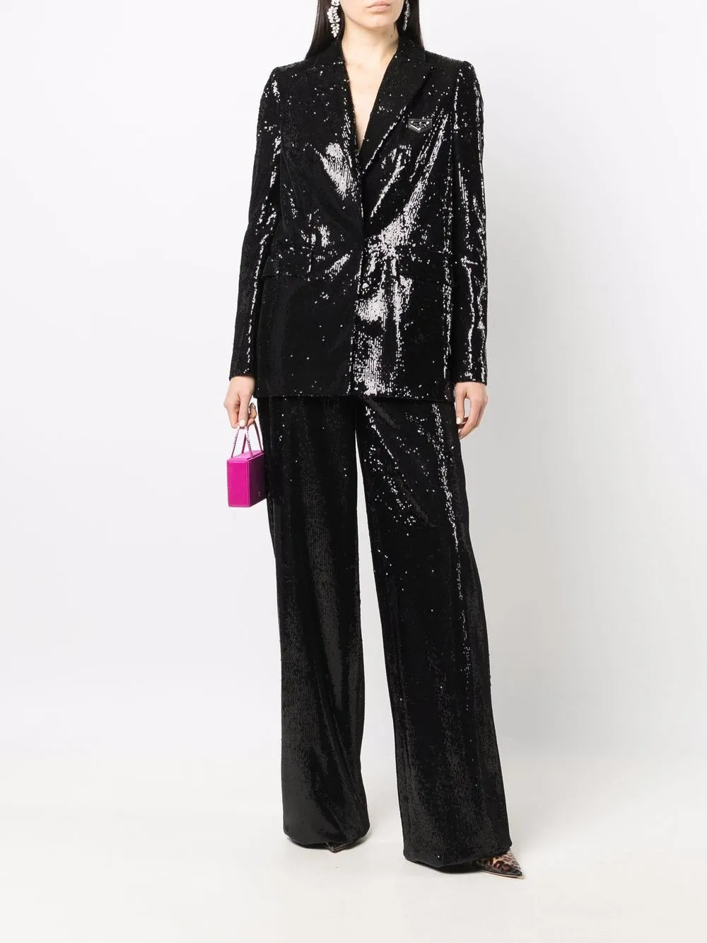 Embellished Wide-Leg Trousers