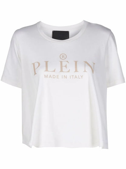Iconic Plein Short-Sleeve Cropped T-Shirt