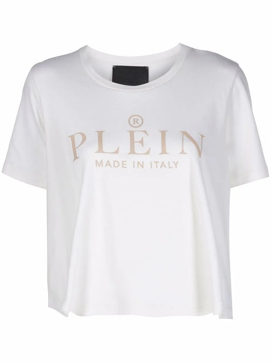 Iconic Plein Short-Sleeve Cropped T-Shirt